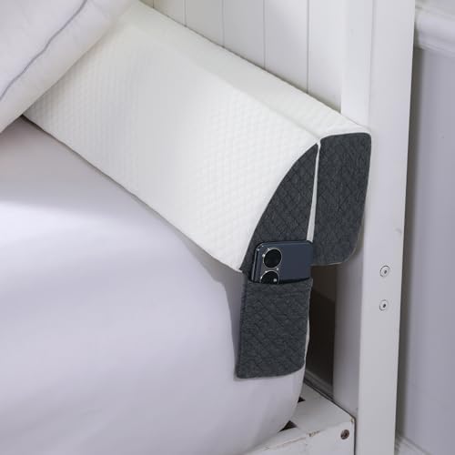 HOMBYS Pillow Wedge for Headboard Gap,Mattress Wedge Gap Filler Full Size,Bed Crack Pillow,Foam Bed Gap Filler,Multifuctional Headboard Space Filler with Side Pocket,Fill The Gap (0-7")