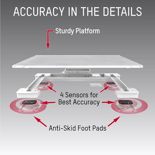 Taylor Digital Glass Marble Bathroom Scale, Scale for Body Weight, Highly Accurate Digital Bathroom Weighing Machine, Battery Powered, FSA HSA Eligible, Measures Weight up to 400 lb Capacity, White