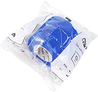 Self Adherent Cohesive Bandage 2"x5 Yards First Aid Bandages Stretch Sport Athletic Wrap Vet Tape for Wrist Ankle Sprain and Swelling,Blue(24 Rolls)