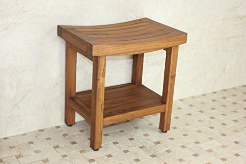 AquaTeak Patented 18" Sumba Teak Shower Bench with Shelf & AquaTeak Two-Step Care Kit