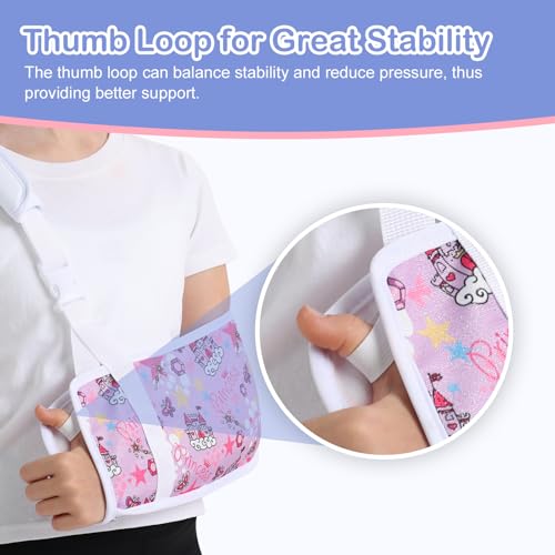 Kids Arm Sling for Broken Arm Torn Rotator Cuff Shoulder Elbow Wrist injury Printed Pediatric Child Toddler Brace Support for Children Girls with Cute Princess (Small)