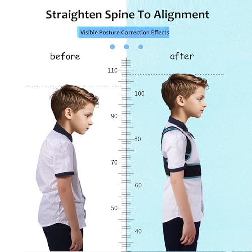Posture Corrector For Kids - Back Brace Posture Corrector - Spine Corrector, Adjustable Upper Back Posture Brace, Prvent Children Humpback (Pink, M)