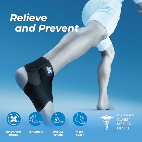LP SUPPORT 768CN Ankle Stabilizar Brace - Achilles Tendon Strap for Tendonitis, Sprains, Strains Pain Relief and Recovery - Ankle Support for Women and Men - (Black, M, 1pcs)