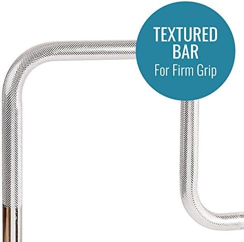 DMI Chrome Plated Grab Bars For Bathtubs And Showers For Seniors For Bathtubs And Showers, Adjustable Bathtub Rail Safety Grab Bars, Rust-resistant, 250 Lb Capacity, Textured Non-Slip Handle, 3.3-5.8"