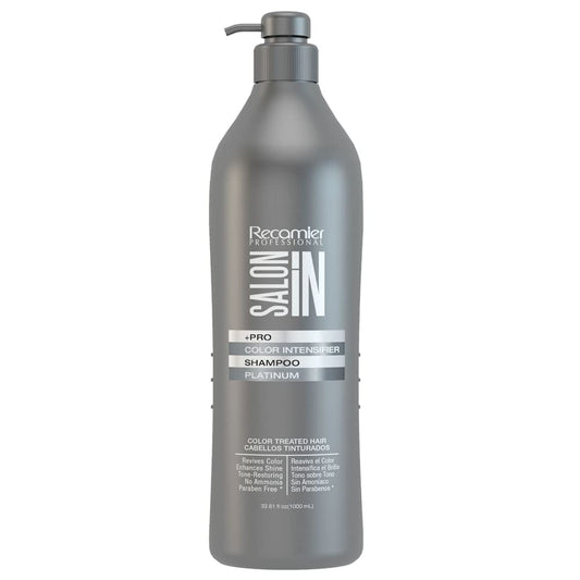 Salon In by Recamier | Platinum Color Intensifier Shampoo | Purple Shampoo for Blonde & Platinum Hair | 33.8 fl oz / 1000 ml