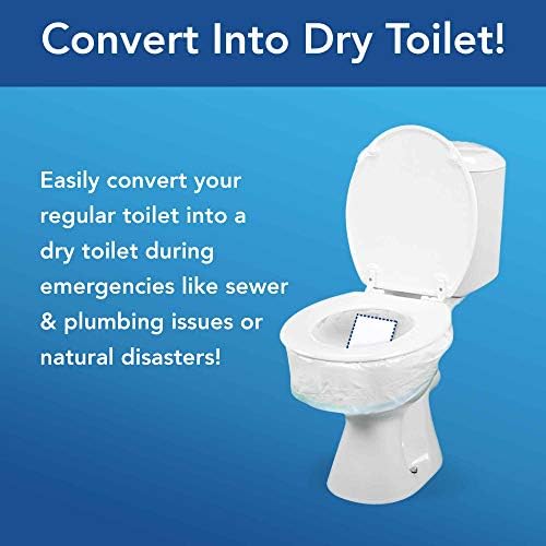 Cleanis CareBag Anti-Odor Toilet Bowl Liners with Absorbent Pad – Leak-Resistant, Universal Fit for Indoor/Outdoor Toilets – Odor-Eliminating – Converts Toilet to Dry Use, 20 Count