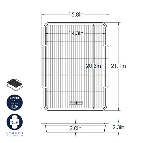 Nordic Ware Extra Large Oven Crisping Baking Tray, with Rack, Silver