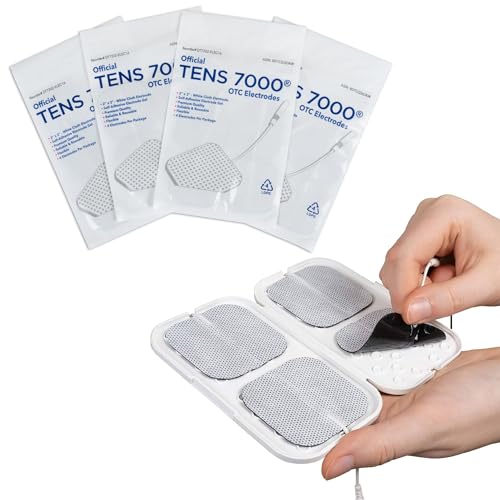TENS 7000 Official TENS Unit Electrode Pads - 16 Pack, Includes Electrode Carrying Case, Premium Quality OTC TENS Unit Replacement Pads, 2" X 2" - Compatible with Most TENS Machines
