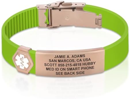 Divoti Custom Engraved Medical Alert ID Bracelet – Dual-Sided Laser Etching, Silicone Wristband, Stainless Steel Security Clasp – Adjustable & Trim-to-Fit – Emergency Medical Info Band for Men & Women