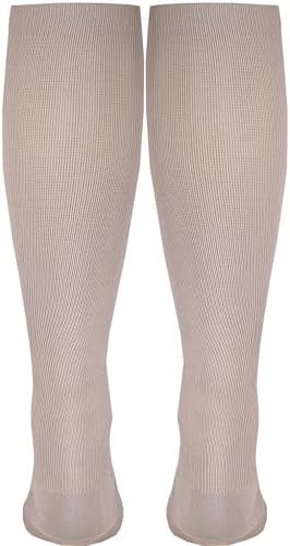 Truform Women's 15-20 mmHg Medical Compression Socks, Moderate Support Soft Stretch Comfort Microfiber, Knee High, Closed Toe, Tan, Large