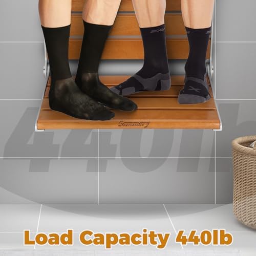Wall Mount Shower Seat 18", Suitable for The Elderly Disability and Pregnant Women-Maximum Load 440lb