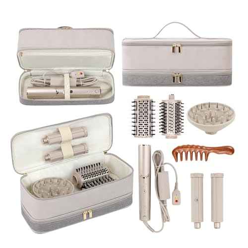 Travel Carrying Case for Dyson Shark Flexstyle Revlon Hair Dryer Airwrap, Double-Layer Dyson Airwrap Travel Case, Portable Shark Hair Tools Storage Bag for Airwrap Styler and Attachments
