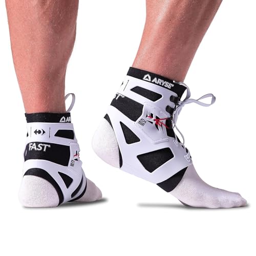 IFAST Ankle Brace - Ankle Stabilizer For Men & Women - Great For Basketball, Volleyball, Soccer & More! (Small, White, Single)