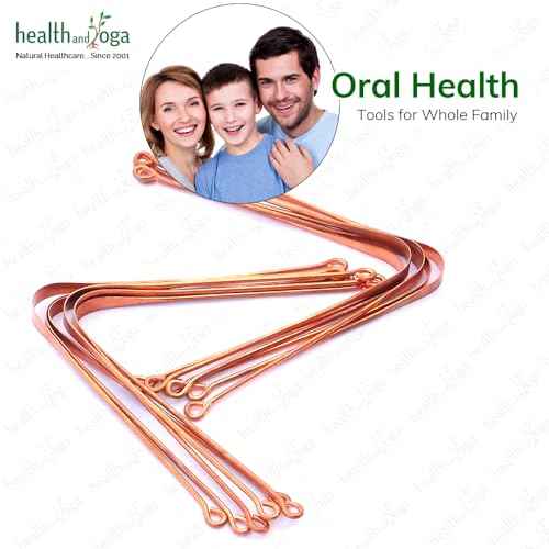 HealthAndYoga¢â qSwipe Lite Copper Tongue Cleaners (Pack of 12) ? Prevents Bad breath, Improves taste- Flexible, Curved ends provide good grip ? Complete Oral Care/Hygiene for Travel/Office/Home