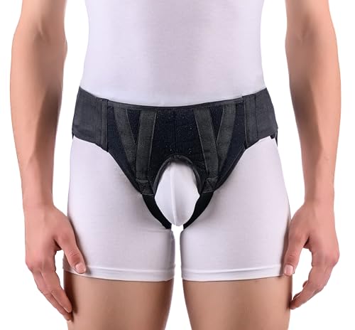 Hernia Gear Double Inguinal Hernia Groin Belt Black (S 26-30)