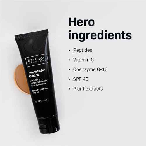 Revision Skincare Intellishade¢ç Original SPF 45, Anti-Aging Tinted Sunscreen for Face, Daily Moisturizer with SPF, Anti-Wrinkle with Peptides & Vitamin C, Hydrating Broad-Spectrum Sunscreen, 1.7 oz
