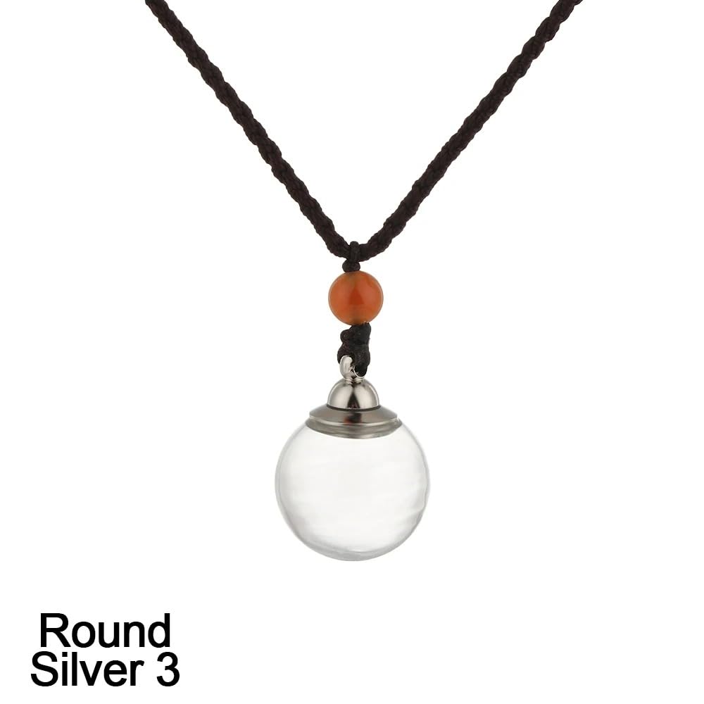 925 Sterling Silver Blood Vial Necklace For Women and Men - Glass Pendant Perfume Bottle - Water Container Jar Necklaces For Liquid Oil Diffuser Jewelry
