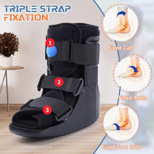 Short Walking Boot Fracture Boot Air Walker Boot for Orthopaedic Boot for Sprained Ankle, Walker Brace for Broken Foot Achilles Tendon Injury (Small)