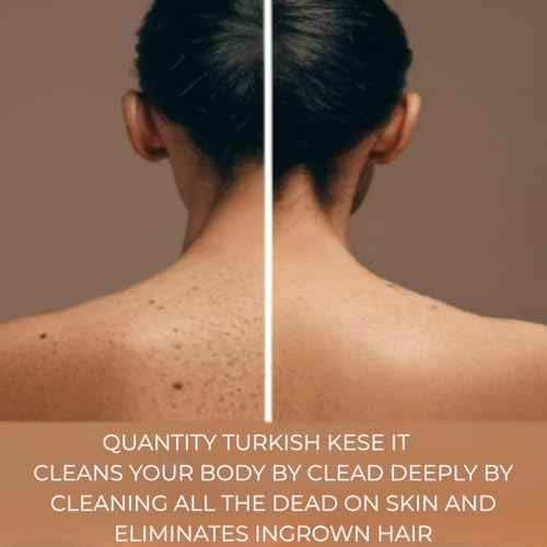 Turkish Hammam Exfoliating Glove Set ? 4 PCS Natural Silk Kese Mitt for Deep Body Scrub, Dead Skin & Tan Remover, Spa Quality Bath Exfoliation for Men & Women