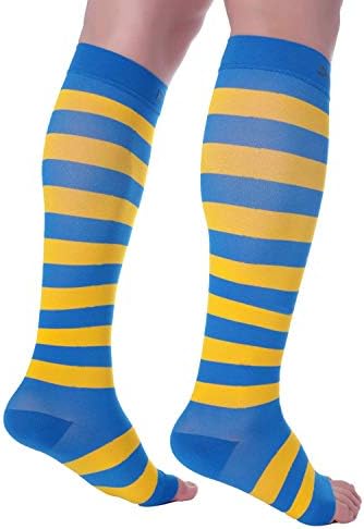 Doc Miller Compression Socks for Pregnant Women – Wide Calf, Open Toe Knee Sleeve 15-20 mmHG,Toeless Pregnancy Stockings for Varicose Veins, Footless Shin Splint Relief, 1 Pair