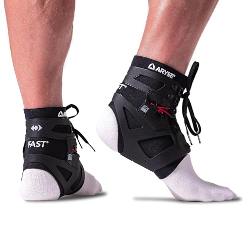 IFAST Ankle Brace - Ankle Stabilizer For Men & Women - Great For Basketball, Volleyball, Soccer & More! (X-Large, Black, Pair)