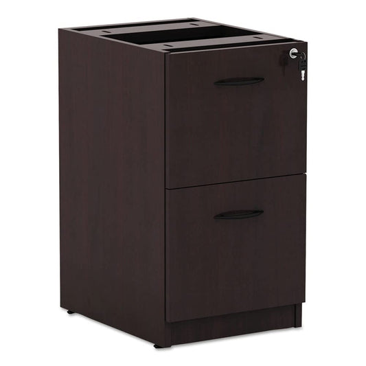 Alera Alera Valencia Series Full Pedestal File, Left Or Right, 2 Legal/Letter-Size File Drawers, Mahogany, 15.63" X 20.5" X 28.5"