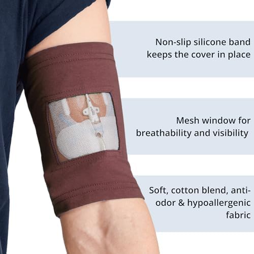Care+Wear PICC Line Cover – Ultra-Grip PICC Line Sleeve for Upper or Lower Arm with Mesh Viewing Window, Provides Improved Comfort and Security for PICC Line Coverage