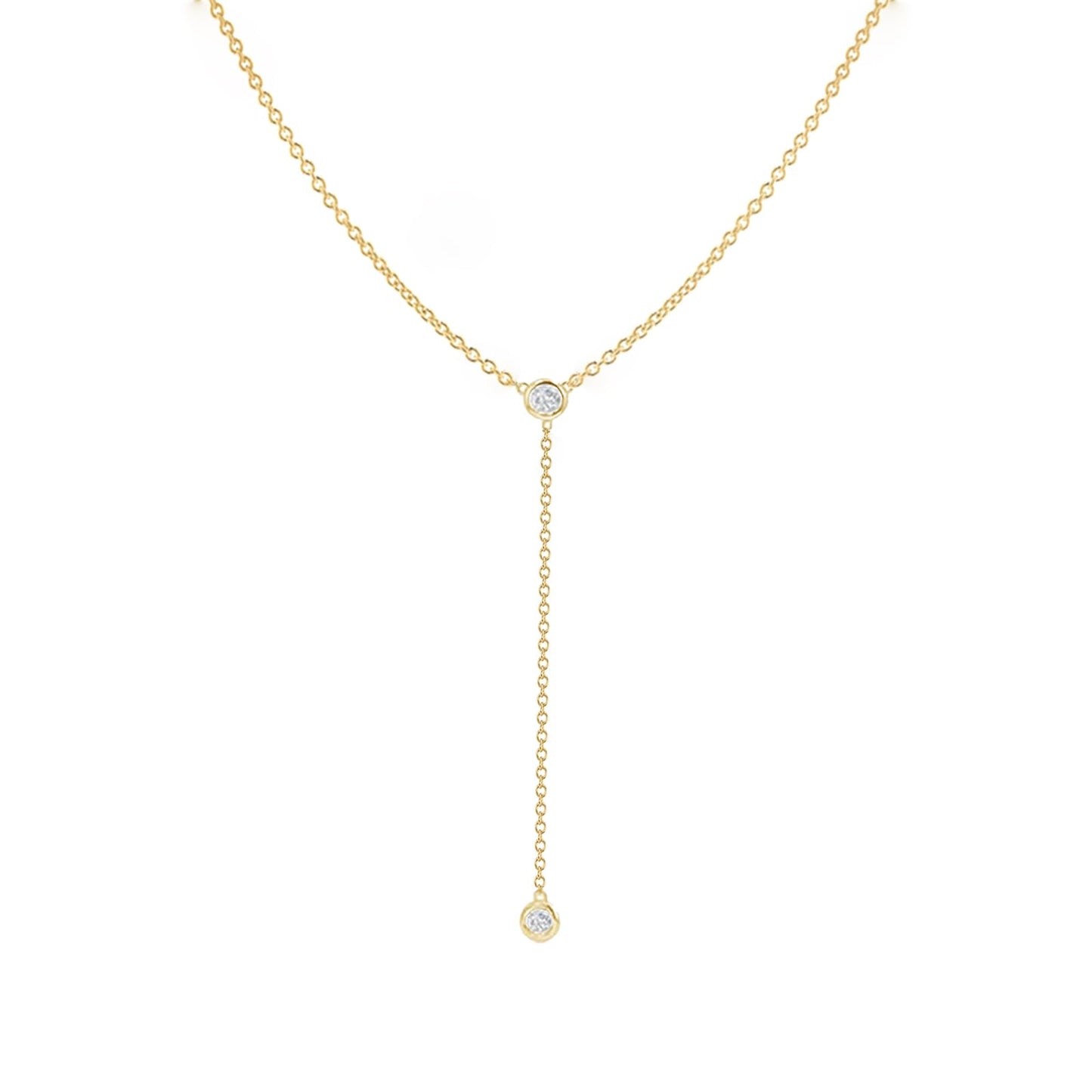 Fwlisesa Long Necklaces for Women，14k Gold Plated Charm Lariat Necklace Dainty Gold Drop Necklace Simple Gold Necklaces for Women Trendy Simple Dangle Necklaces Boho Gold Jewelry for Women