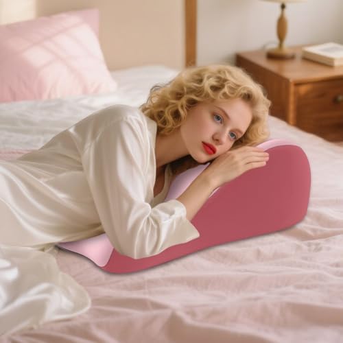 Couples Butt Cushion Pillow for Intimacy, Low-Profile Ergonomic Memory Foam Pillow for Bed, Home Pillows for Sitting and Lying, Recovers After Impact, Provides Intimacy Support (Pink-Large)