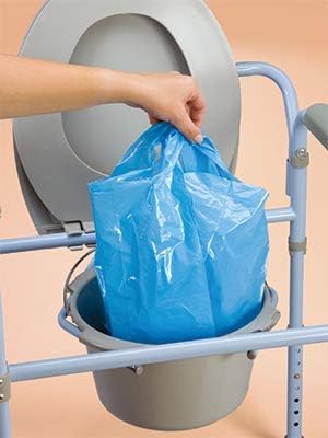 Carex Commode Liners, 21 Liners - Fits Most Commodes, with Absorbent Powder, Holds 2 Quarts Liquid, Disposable - 7 Toilet Liners/Box, Pack of 3.