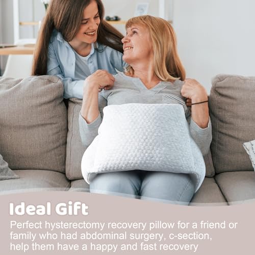 Hysterectomy Recovery Pillow, Post-Surgery Cushion for Abdomen C-Section Tummy Tuck Lumpectomy Myomectomy Patients Must Haves Abdominal Pillow with Pocket