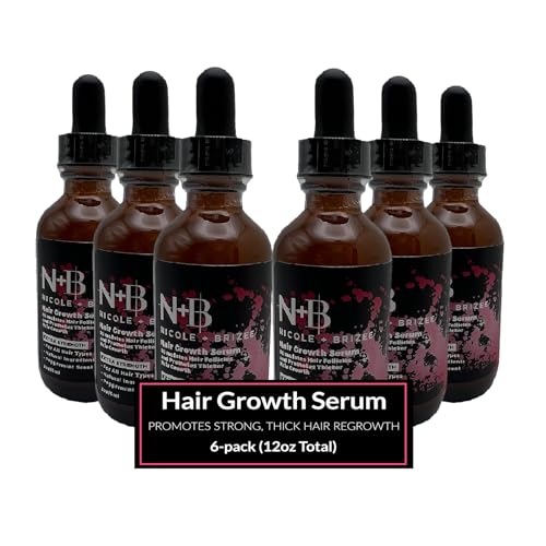N+B Hair Growth Serum - Helps Promote Thicker, Fuller, & Healthier Hair w/Biotin, Natural-Based Formula, Helps Prevent Hair Fall & Thinning, For Women In All Hair Types - (2oz.) (6-Pack)