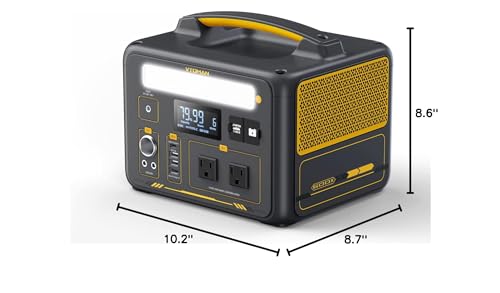 VTOMAN Jump 600X Portable Power Station 600W, 299Wh Solar Generator LiFePO4 Battery Power Station with Jump Start for Car, 1200W AC Outlet, PD 60W USB-C, 3x Regulated 12V/10A DC for Camping, RV Travel