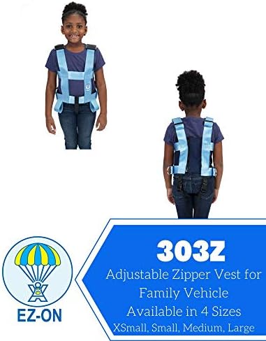 EZ-ON Products 303Z Large Rear Zipper Closure Durable Personal Vehicle User-Friendly Safety Transportation Vest with Seat Belt Loops. Meets NHTSA Regulation. Mount Sold Separately.