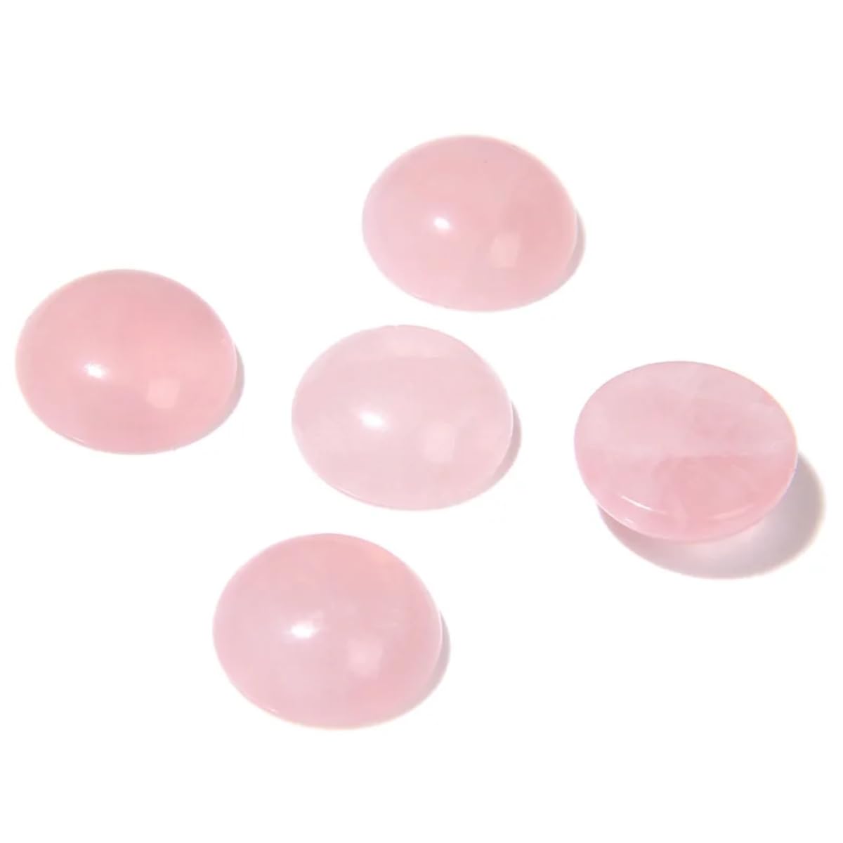 20pcs 12mm Natural Stone No Hole Rose Quartz Semicircle Smooth Cabochons Beads Healing Chakra Crystal Stone Bead for Jewelry Making Rings Earrings Necklace Bracelet DIY Crafts