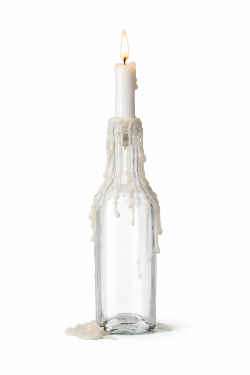 Funny Guy Mugs Unscented Drip Candles 24 Pack White Dripping Wax Candles, 6.5" Tapers for Bottle Drip Decor & Statement Centerpiece