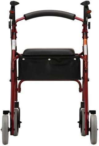 NOVA Medical Products Zoom Rollator Walker Red 24 Inch (Pack of 1)