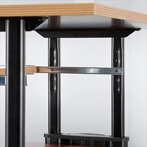 Safco 1929CY MUV Mobile Stand-Up Height-Adjustable Desk,Keyboard Storage, Steel Frame Construction, Durable Melamine Laminate Work Surface, 4 Wheels, Narrow Design