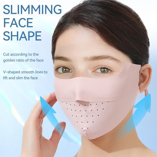 UV Face Mask Sun Protective UPF 50+ Ice Silk Washable Reusable Face Cover Elastic Breathable Golf Sports Face Mask