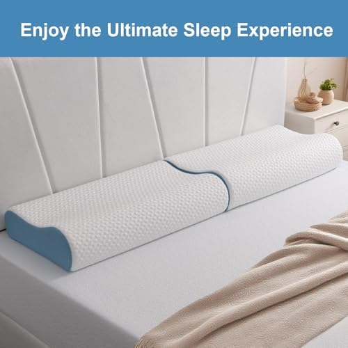 Lukace Memory Foam Pillows for Neck and Shoulder Pain Relief, Cervical Neck Pillow, Ergonomic Pillow Neck Contour Cervical Orthopedic for Stomach Back Side Sleeper Pillow, King, Medium Support, 1 Pack