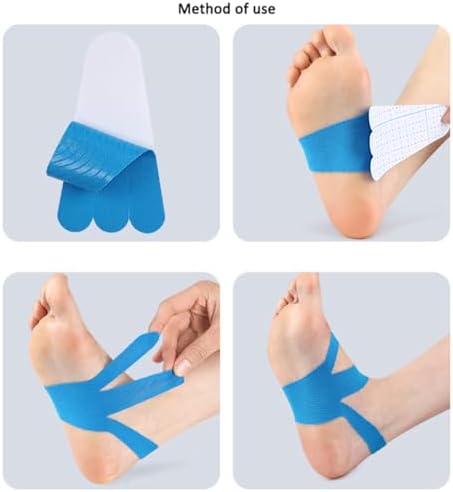 Precut Kinesiology Tape, Waterproof Breathable Foot Plantar Fasciitis Pain Relief Athletic Tapes, Hypoallergenic Elastic Sports Joints Muscle Tape for Feet Arch Heel Ankle Carpal Tunnel (20 PCS)