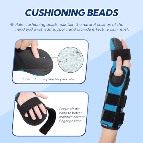 Resting Hand Splint, Stroke Hand Wrist Brace for Carpal Tunnel Wrist Night Support, Pain Relief for Stroke Recovery, Flexion Contractures, Arthritis, Tendonitis, Right Hand, S