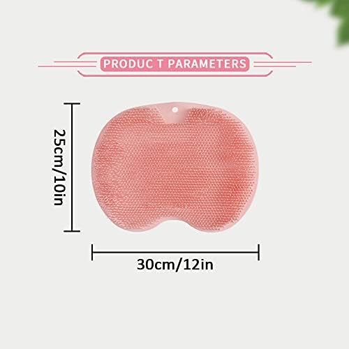 Foot Back Cleaning Pad, 2024 Upgrade Shower Foot Scrubber Mat Slip Suction Cups Foot Scrubber, Shower Foot Scrubber Mat Back Washer for Men and Women (Grey)