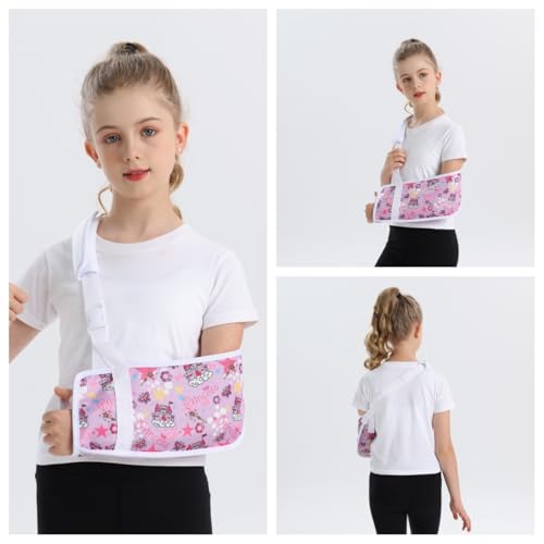 Kids Arm Sling for Broken Arm Torn Rotator Cuff Shoulder Elbow Wrist injury Printed Pediatric Child Toddler Brace Support for Children Girls with Cute Princess (Small)