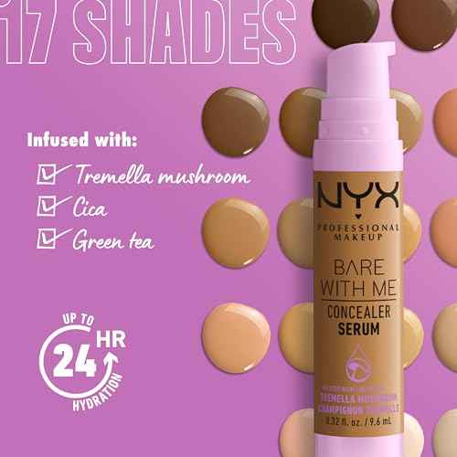 NYX PROFESSIONAL MAKEUP Bare With Me Concealer Serum, Concealer Makeup For Up To 24Hr Hydration - Beige