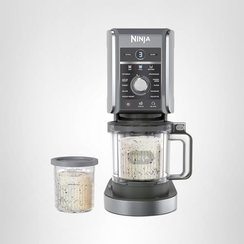 Ninja CREAMi Deluxe Ice Cream Maker, Treats and Frozen Desserts, Sorbet, Milkshakes, Yogurt and More, 11-in-1 Programs, XL Capacity, Includes Two 24-oz Family-Size Tubs, Silver, NC501