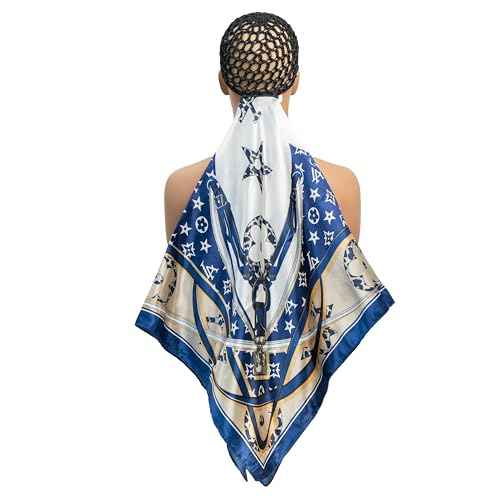 ROSEBONY Wrap Cap Hair Net with Scarf, Heatless Silk Press Hair Care, Shower Cap (color-10)