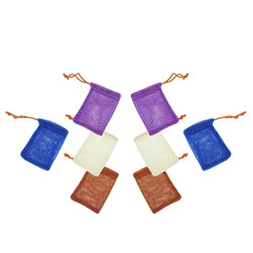 FRCOLOR 8pcs for Bar Soap Storage for Face Cleaning Foaming Convenient Drawstring Design for Home Use Efficient Maker Exfoliating Net