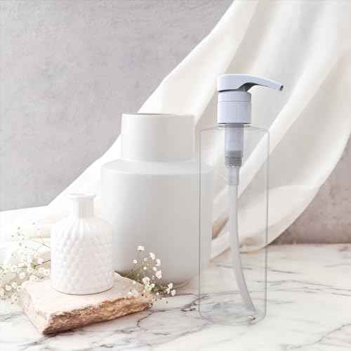 BRIGHTFROM Empty Lotion Pump Bottles 16 OZ, BPA-Free Refillable Containers, Plastic PET, Great for - Soap, Shampoo, Lotions, Liquid Body Soap, Creams and Massage Oil's, 2 Pack (White Pump)