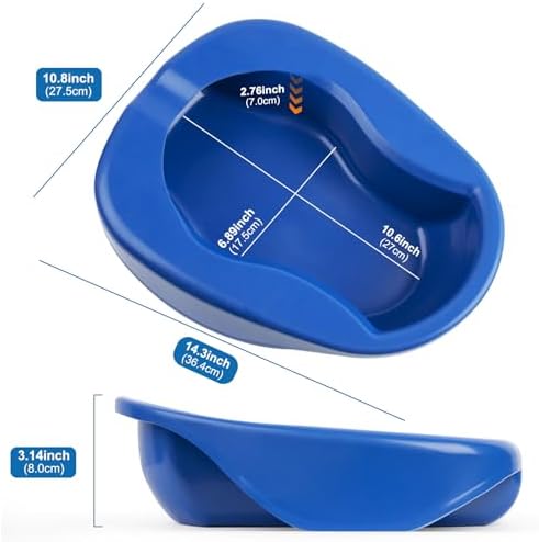 Large Size Bed Pan Set, Including 60 Liners and 100 Gloves. These bedpans are Comfortable for Both Women and Men and are Made of Thick, Oversized, Heavy-Duty PP Material